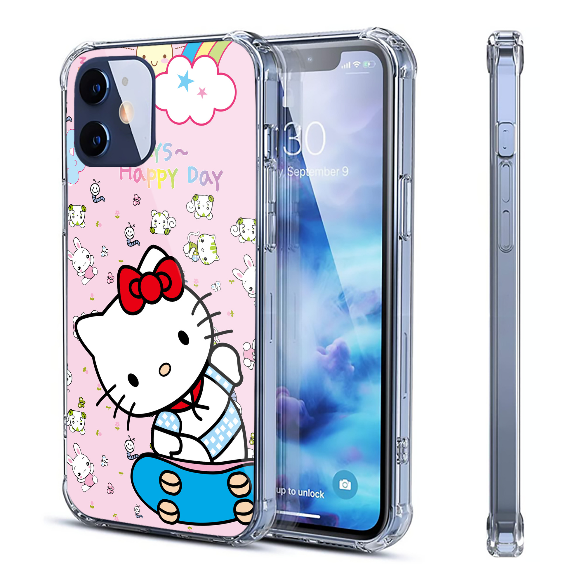 （画像用） Hello Kitty ハローキティ 【iPhone 12シリーズ対応】透明スマホケース（クリアソフトケース）